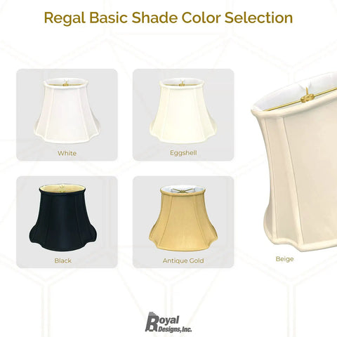 Regal basic shade color selection with white, eggshell, beige, black, and antique gold lamp shades.