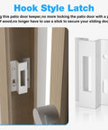 Sliding Door Keeper And Hook Style Latch Replacement E2124 Latch Lock For Micron 1200 Series And Viking Sliding Glass Doors With White Extruded Aluminum Construction For Durable Performance 1 Pack
