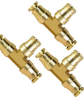 One Quarter Inch Tee Union Push To Connect Fittings DOT Approved Brass Air Brake Line Quick Connect Tee For Semi Truck Trailers