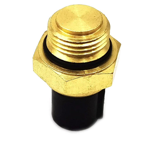 Coolant temperature sensor with brass threaded stem and black plastic body