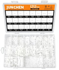 White Nylon Pan Head Bolts And Nuts Kit For M2 To M6 Size Range in a compartmentalized case, 1212-piece set.
