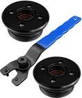 Outboard Trim Cylinder End Cap Two Pack for 115 To 300HP Marine Motors, OE Grade End Cap Seal With O Ring Prevents Oil Fuel And Coolant Leaks, Durable Boat Engine Replacement Part, black metal caps with wrench