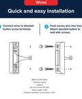 Wired Push Doorbell Button In Oil-Rubbed Bronze Metal Finish, Lighted Surface-Mount Outdoor Doorbell Button For Home Improvement, Weatherproof Low-Voltage Max 16V, Easy Install And Durable. Diagram shows 2.89" length and 2.09" screw spacing.