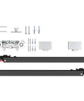 Hardware kit for 40 In X 84 In Full Lite Frosted Glass Black Steel Frame Interior Sliding Barn Door With Hidden Track System