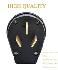 Heavy Duty Nema 10-50P Plug For Electric Dryer And Range 50 Amp 125 250 Volt Three Wire Power Connector with brass prongs.