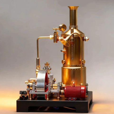 Darn Fine Brass DIY Steam Engine Kit Includes Legit Working Stationary Mill Motor with brass and stainless steel parts.