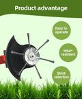 Heavy Duty Steel Wire Trimmer Head For 5mm Aperture Universal Replacement With 6 Blades Beast Brush Cutter feature display