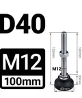 No Hassle Adjustable Furniture Leveling Feet 8 Piece Swivel Glides with M12 100mm steel core and 40mm nylon base.