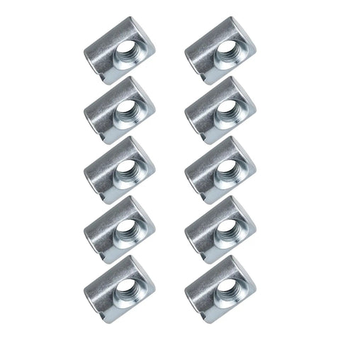 Heavy Duty Cross Dowel Barrel Nuts Straight Fix For Ikea Part 100514 No Sweat Bed Frame Joints Easy Peasy Joint Lock With Sundvik Mydal Cribs And M6 Bolts 10 Pack, zinc plated, set of ten nuts.