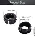 Open Snap Bushing 19mm Black Nylon Cable Hose Grommet Protector with dimensions in millimeters