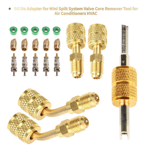 R410a Mini Split Adapter Kit Pro Grade Easy Install Vacuum Port Converter Five Sixteenths Female To Quarter Inch Male