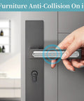 Straight Up Tough Clear Rubber Wall Saver Pads 12 Piece Kit on furniture door handle, showcasing anti-collision design.