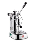 Top Tier Lever Espresso Machine With 38 Ounce Solid Brass Boiler And Dual Frothing System Chrome Finish for precision brewing.