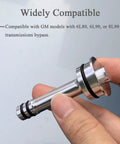 Close-up of a CNC machined aluminum valve with Buna O-rings from 2 Pack 6L80 6L90 8L90 Transmission Thermostat Bypass Kit for GM Transmissions