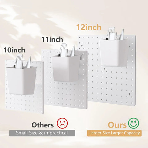 Peg Board Kit With Hooks And Accessories Four White Peg Boards Wall Organizer for versatile organization
