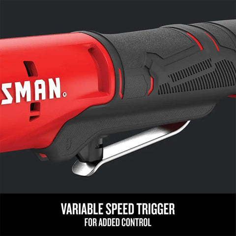 V20 Cordless 3/8 Inch Ratchet Wrench Bare Tool Only showing variable speed trigger and ergonomic grip