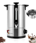 Commercial 40 Cup Coffee Urn In Stainless Steel With Automatic Temperature Control 1000W Fast Brewing For Office Parties And Buffets Large 6L Capacity Easy Pour Water Level Indicator