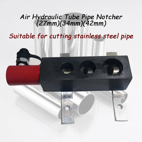 Air Hydraulic Pipe Notcher And Cutter For Steel Tubing Notches 27/34/42mm Diameters Weld Connector Pro Grade Tool