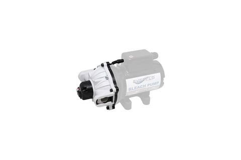 Soft Wash 12V Diaphragm Replacement Pump Head With 5.5 GPM Flow, QA Ports, White, Bolt On Cartridge Upgrade For Bleach Cleaning