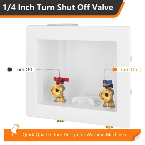 1 Pack Washing Machine Outlet Box With 1/2 Inch Crimp PEX Inlet And 3/4 Inch MHT Outlet Center Drain Built Tough From Lead Free Brass
