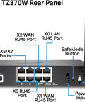 TZ370W rear panel showing RJ45 ports, console port, and power input for Top Shelf Next Generation Wireless Firewall Crafted For Streamlined Branch Sites With Worry Free Legacy Swaps Annual Threat Defense Packages And Beefy Gigabit Connections For Reliable Workflow Hits.