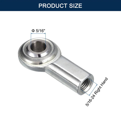 CF5 Rod End Bearing Heim Joints 5/16 x 5/16-24 Right Hand Female Thread With Jam Nuts 2 Pack Heavy Duty Steel Body High Strength Ball Joint For RC Cars Go Karts ATV And Machinery, 5/16 bore size