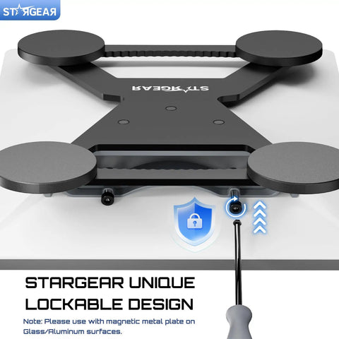 Magnetic Mini Satellite Mount With Four 66mm Heavy Duty Magnets, 200 Lb Pull Each, Lockable Mount, Aluminum Alloy Base