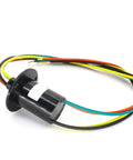 Pro Grade High Power Slip Ring Kit For Rotary Unions 12.5mm 22mm 30mm OD With 5A 10A 30A High Current Options 2 3 4 6 8 12 Channel Electrical Slipring System For Robotics Cameras And Industrial Gear, black wired unit
