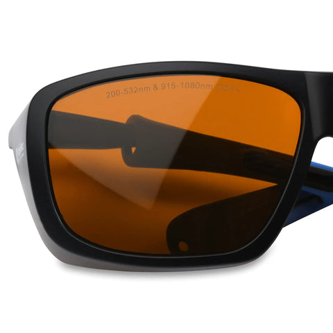Adjustable Laser Goggles For Tattoo Removal And Medical Laser Safety Eyewear With 532 And 1064 Nm Filters, close-up lens view