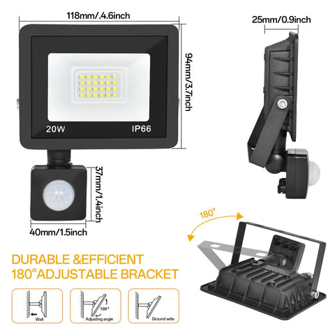 Top Tier Plug In Motion Sensor Flood Light Outdoor With 4.9 Ft Cord IP66 Waterproof Build Photocell Detection And A Heck Of A Bright LED Glow For No Sweat Patio Security And Yard Lighting Upgrades
