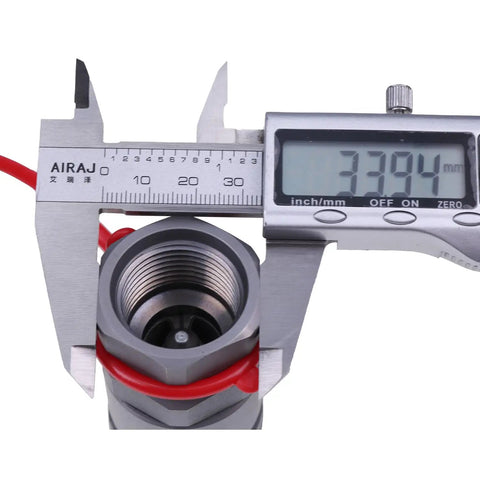 Close-up of 1/2-Inch Hydraulic Female Flat Face Quick Coupler 7246790 Bobcat Compatible with measurement tool 33.94 mm