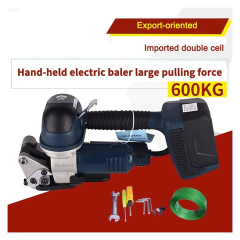 Heavy Duty Electric Strapping Machine DD19A For PET Plastic And Steel Belt, handheld baler tool with large pulling force.