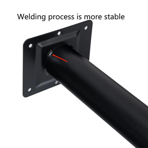 Close-up of welding on 30 Inch Adjustable Round Metal Furniture Legs Set Of 4 For DIY Coffee Table And Dining Table Support Bar Counter Feet Beefy Up To 800 Lb Matte Black Finish