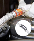Premium 304 Stainless Steel Hose Clamp DIY Kit With Adjustable Worm Gear Pipe Fittings Custom Cuttable Clamps For Durable Rust Proof Plumbing Repair And Home Improvement Projects on braided hose