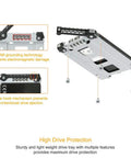 Built Like A Tank 8 Bay 2.5 Inch Sata Hdd And Ssd Backplane Cage With Locking Trays Heavy Duty close-up of drive tray with EMI grounding and eagle hook.