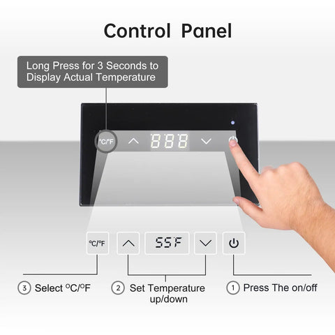 Control panel for Single Bottle Wine Chiller For 750ml Bottles Iceless Stainless Steel Cooler Keeps Wine Cold On The Go Up To 24 Hours