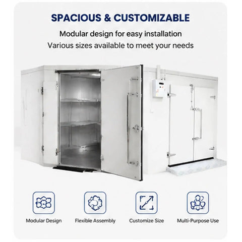 Heavy Duty Industrial Walk In Freezer Cold Room With Energy Efficient Blast Cooling System Built Like A Tank For High Volume Food Processing And Warehousing No Fuss Operation, featuring modular design and spacious interior.