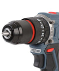 Built Different Cordless Drill And Screwdriver Kit With 25 Gear Torsion Electric Power Tool Set close-up of chuck and torque settings.