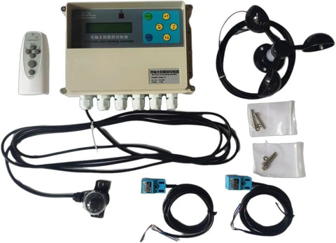Dual Axis Solar Tracker Controller Kit With Auto Sun Tracking Wind Sensor LCD Display And Remote To Max Out Off Grid Power
