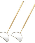 2 Pack Lash Mirror For Eyelash Extensions, Pro Grade Stainless Steel Half Moon Mirrors For Lashes, detached gold handles