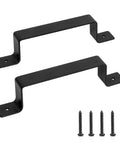 Dope Black Barn Door Handle Set For Sliding Doors And More, Sleek Rustic Steel Hardware In A 2 Pack with screws.