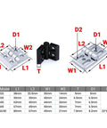 Heavy Duty Ball Bearing Door Hinges For Aluminum Profiles 2020 3030 4040 Black Stainless Steel Construction Quiet Close With Two Ball Bearings Ideal For Aluminum Profile Extrusion Feyoth Ideal For Industrial Use, diagram with measurements and white background