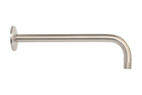 Side view of 12 Inch L Shaped Shower Arm Extension for Rainfall and Adjustable Showerheads Brushed Nickel Finish Easy Install Extends Reach