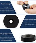 Eight Pack Rubber Spacers One Inch Outer Diameter Three Eighth Inch Inner Diameter Point Five Inch Thick Black Round Vibration Isolation Washers For Bolts Cars Boats And Home Heavy Duty Dampening DIY, showcasing elastic design and high-quality rubber materials.