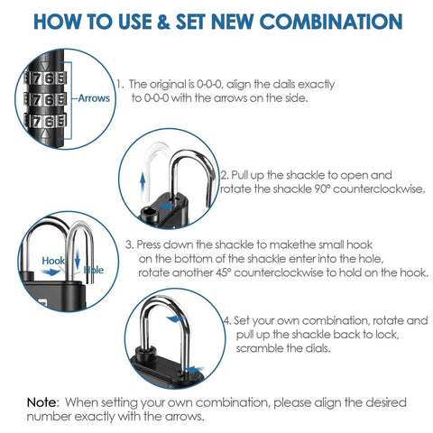 Eight Pack 3 Digit Resettable Padlock Set For Backpacks, Gym, School, Luggage, And Locker Security, Weatherproof Keyless Combination Locks For Fences, Gates, Hasps, And Cases, Built Tough And Easy To Use