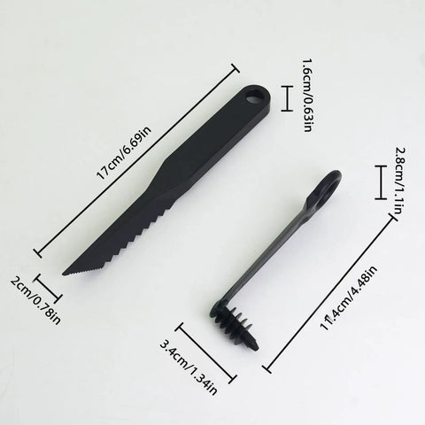 Fruit Splitter Spiral Cutter 2 in 1 Paring Knife with Spiral Cutter, V Shaped Stainless Steel Kitchen Tool dimensions and size details