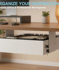 Spacious Under Desk Drawer Featuring Silky Slide Out Rails And A Rock Solid Side Lock Heavy Duty White Steel Organizer for storing office gear.