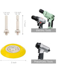 All In One Headlight Restoration Kit With 57 Pcs Polishing And Sanding Set, showing two mandrels, electric tool, pneumatic tool