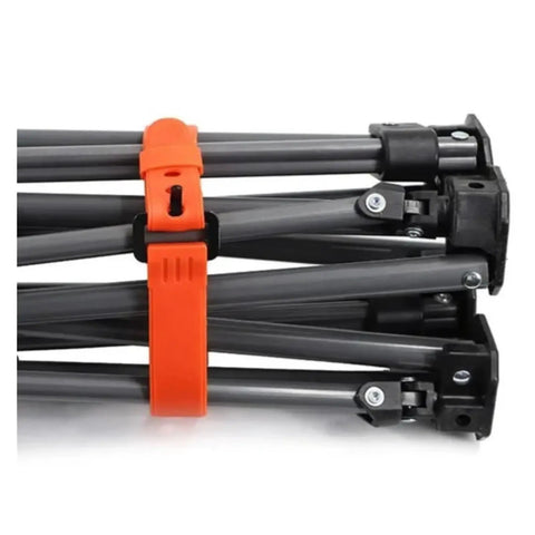 Durable Silicone Bike Rack Strap For Cycling Accessories And Gear Tie securing black rack frame, orange, 30cm, reusable
