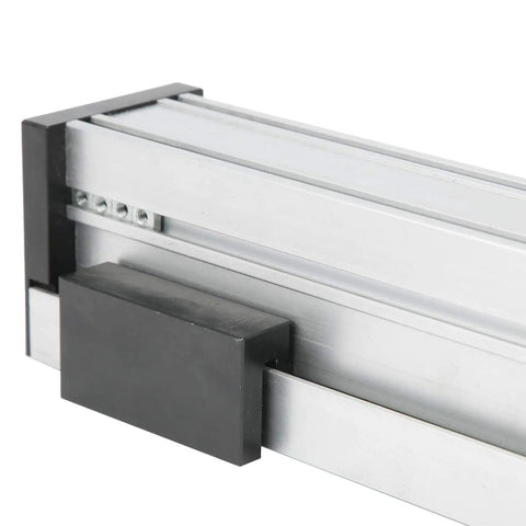 Close-up of Beefy Full Enclosed Linear Actuator With Aluminum Sliding Table And 155mm Stroke for robotics, showing precision build.